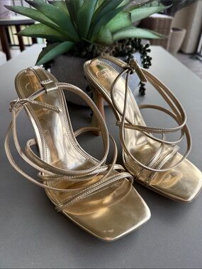 GB Golden Hour Gold Sandal Size 8 1/2, Worn 1x, Great Condition!